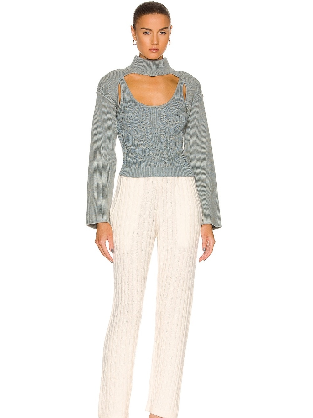 Jonathan Simkhai Wool-Blend Cable-Knit Sweater Sz S - Picture 7 of 7